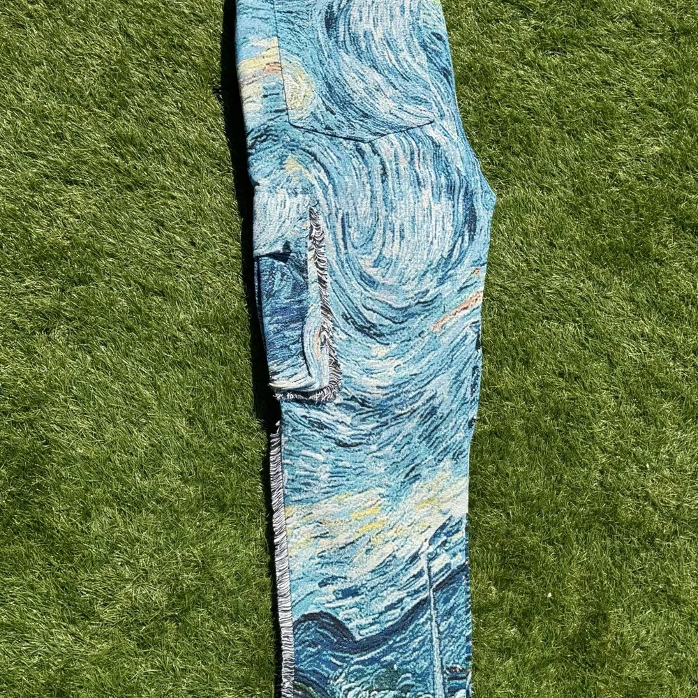 Rebel Vengeance Starry Night Tapestry Cargo Pants Size 32 Artistic Streetwear - Picture 15 of 16